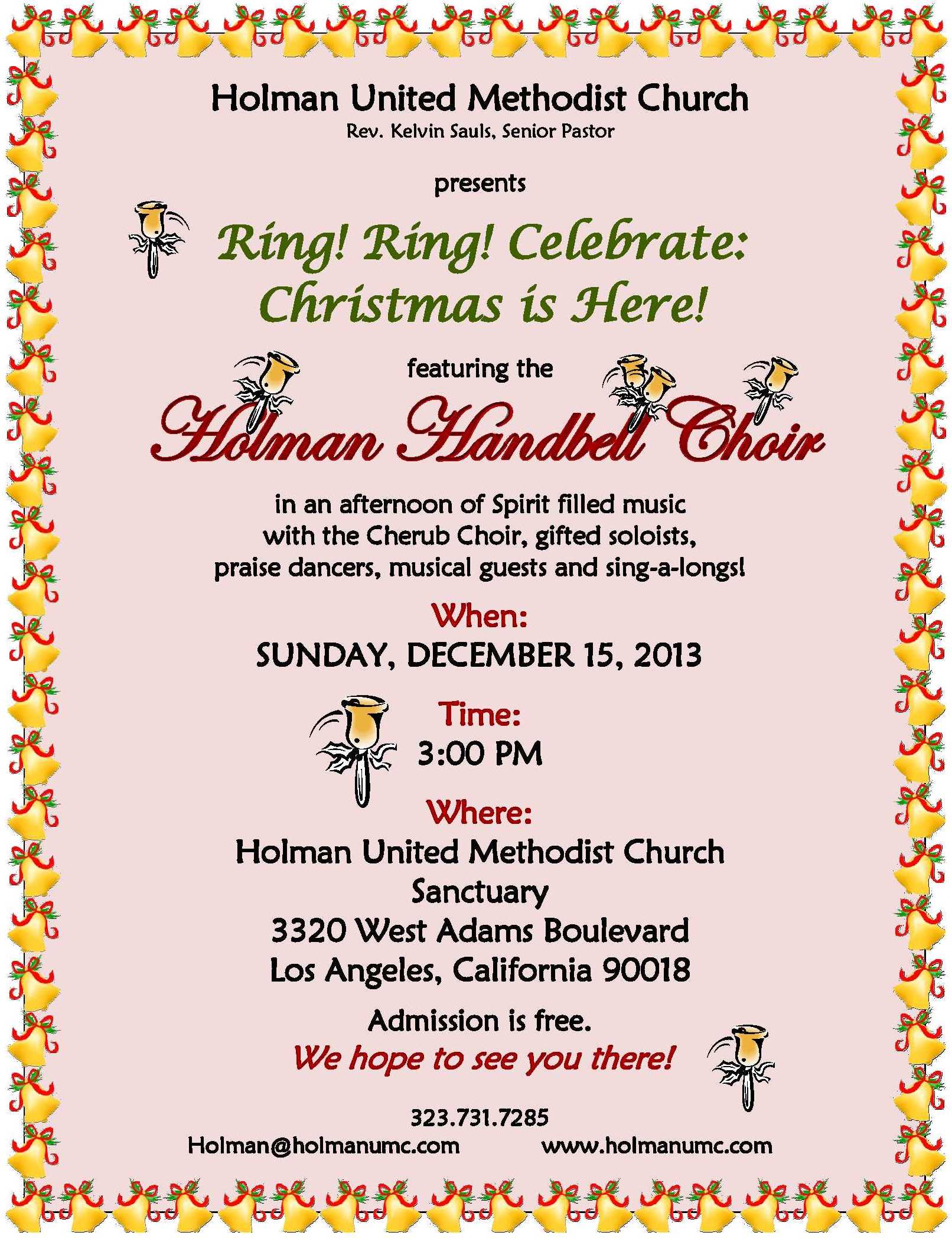 Hand bell Choir Concert - flyer