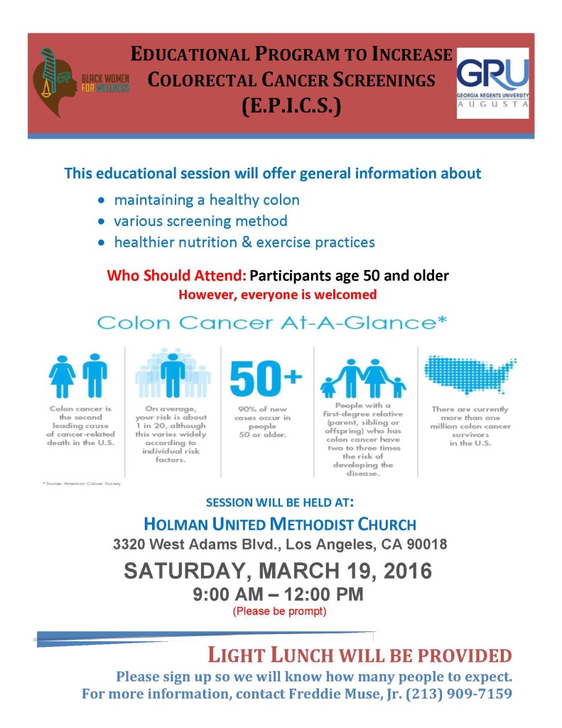 Colorectal Education Series Flyer Holman UMC (2)